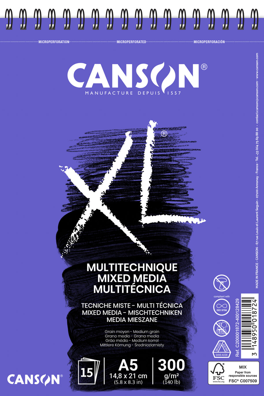 Canson XL mixed media papier blok 300g