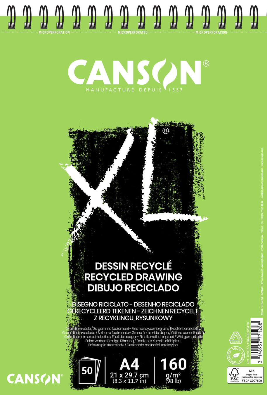 Canson XL tekenblok gerecycled 160 g