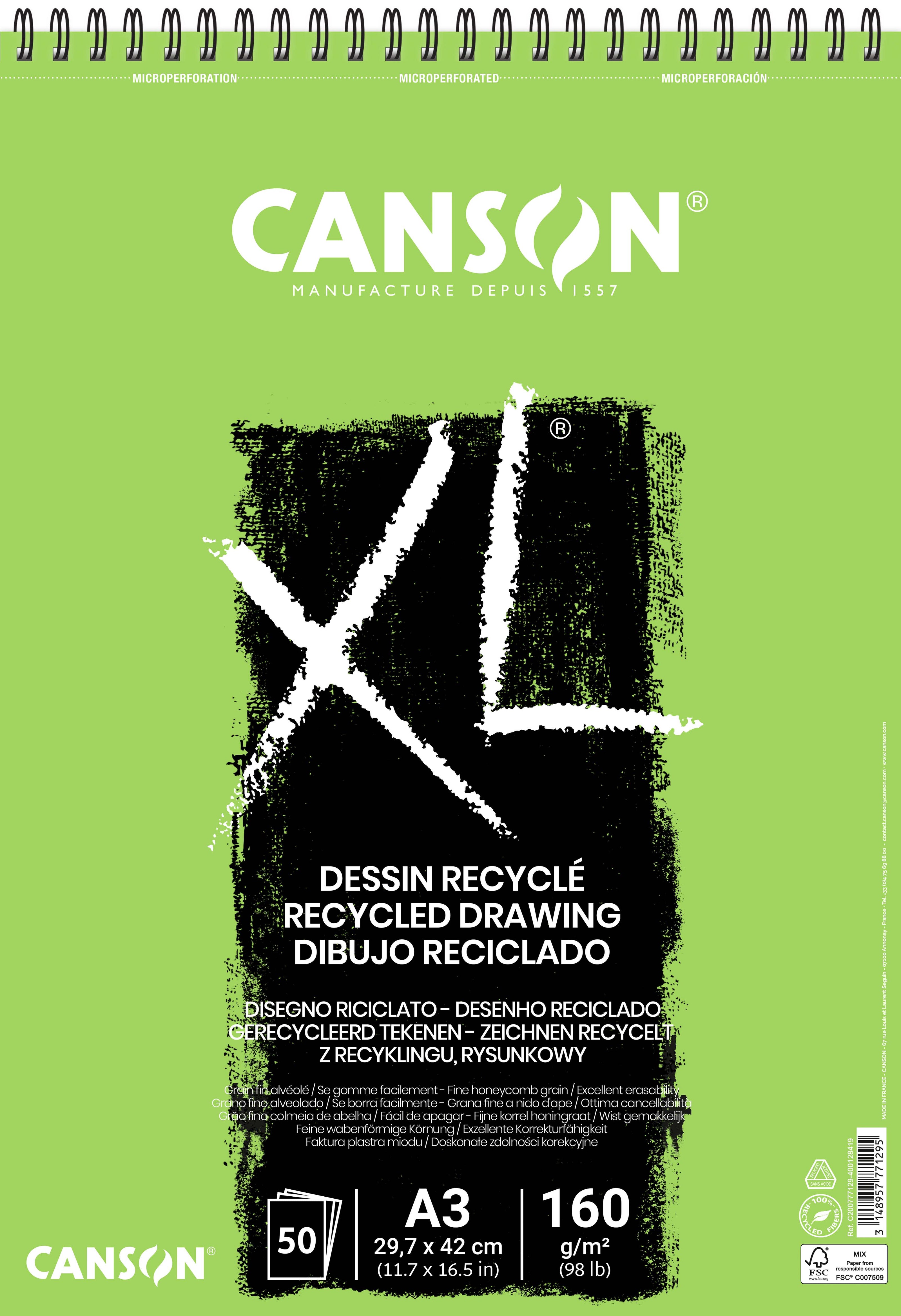 Canson XL tekenblok gerecycled 160 g