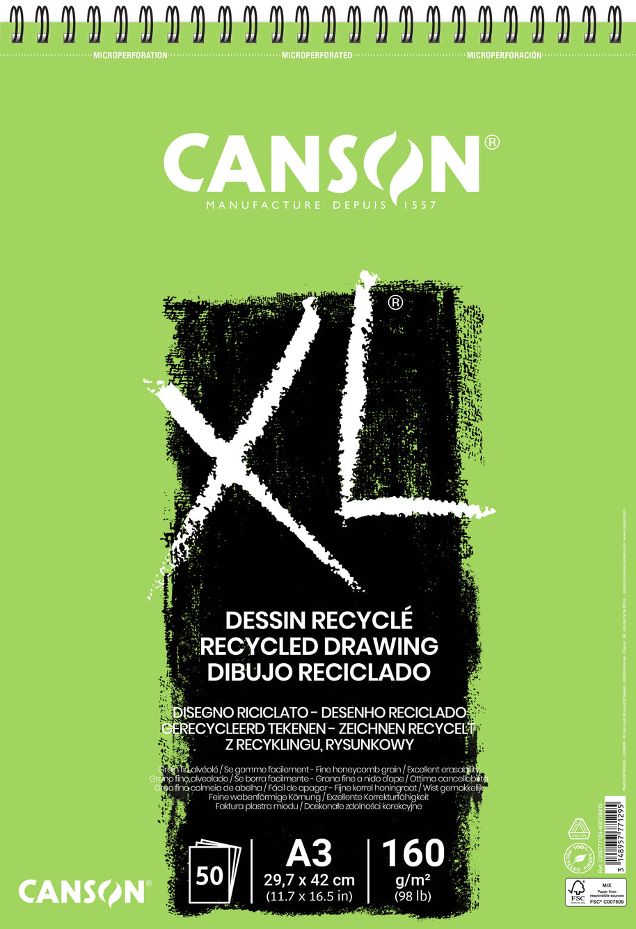 Canson XL tekenblok gerecycled 160 g