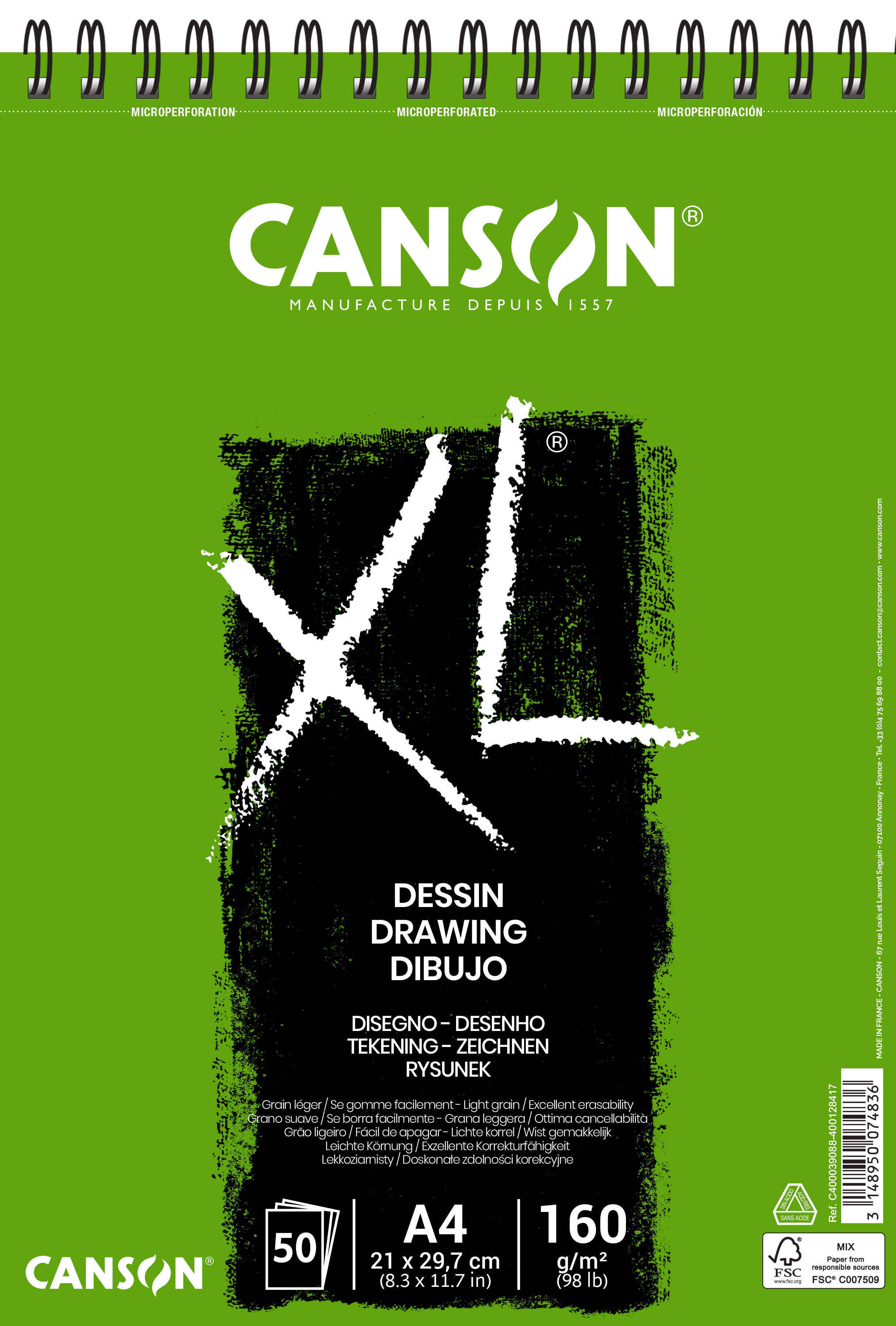 Canson XL dessin teken en schetsblok 160 g