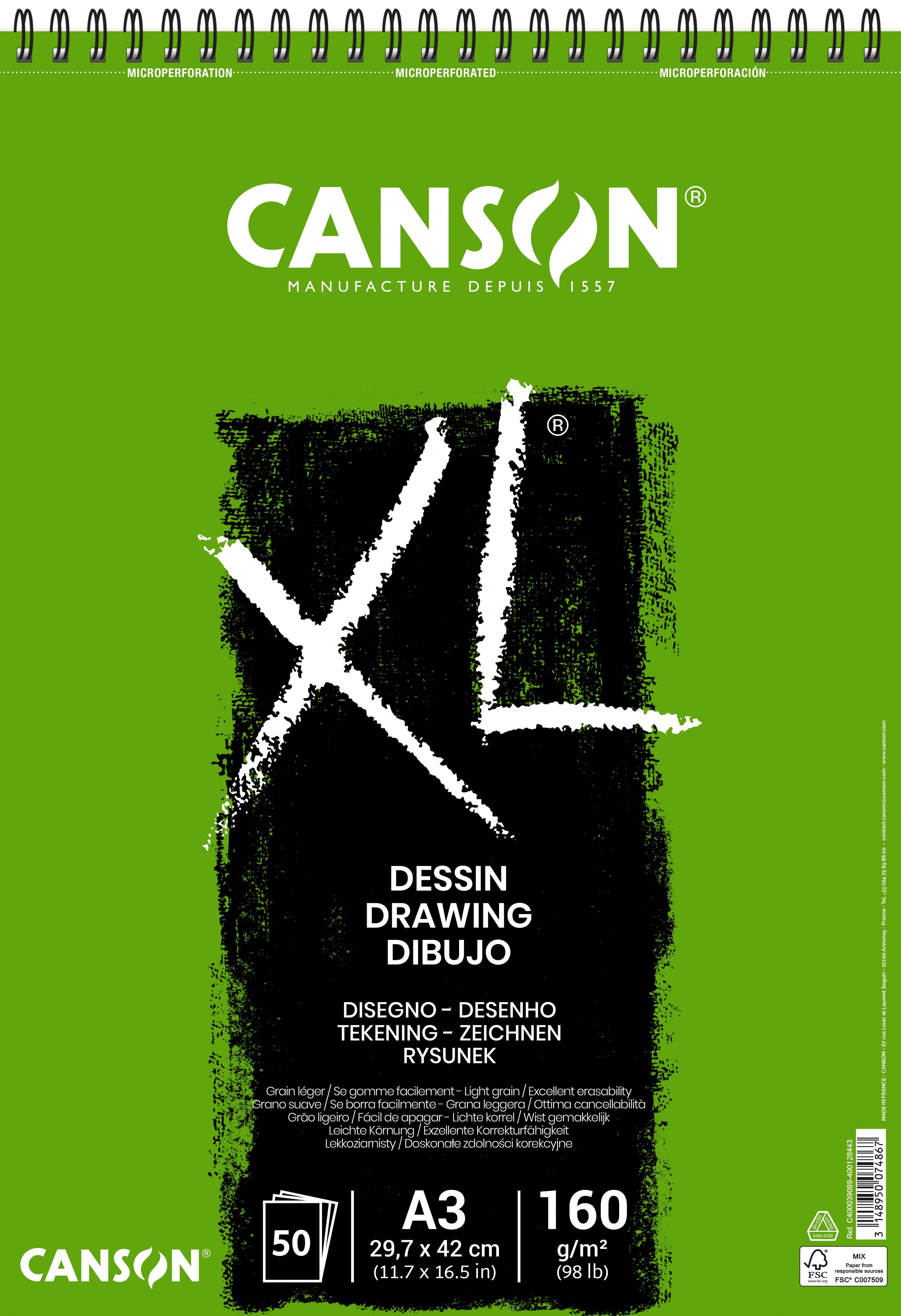 Canson XL dessin teken en schetsblok 160 g