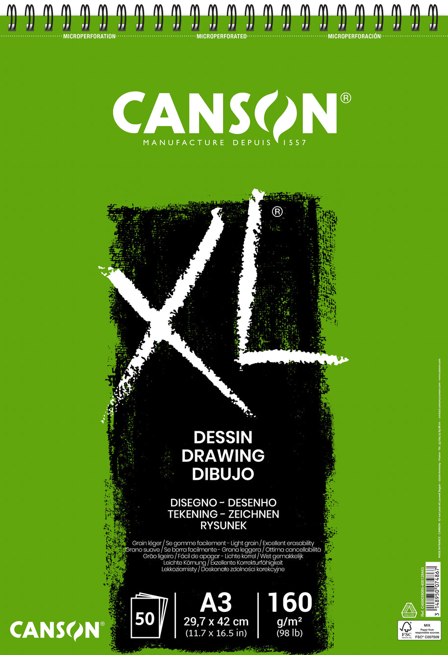 Canson XL dessin teken en schetsblok 160 g