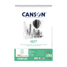 Canson 1557 teken- en schetsblok spiraal fijne korrel 180 grams - 30 vel