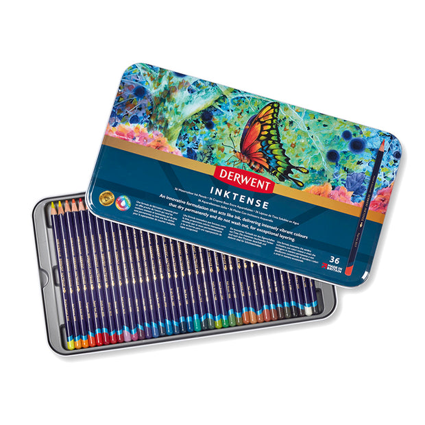 Derwent - Inktense potlood blik van 36 potloden