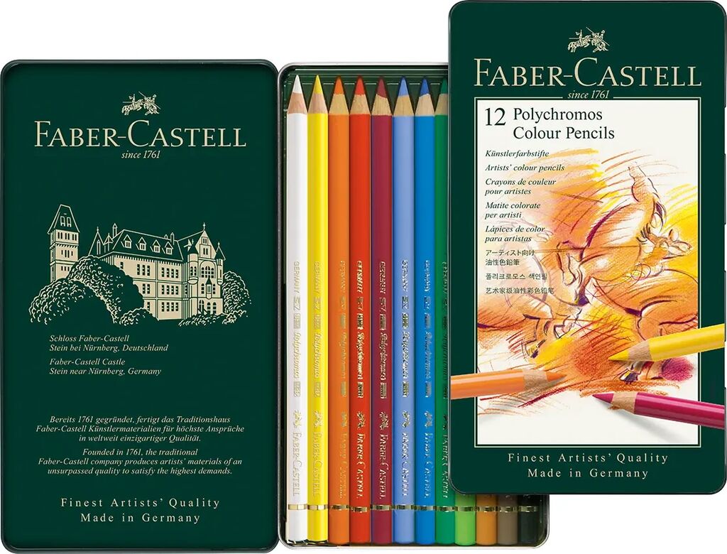 Kleurpotlood Faber-Castell Polychromos etui a 12 stuks