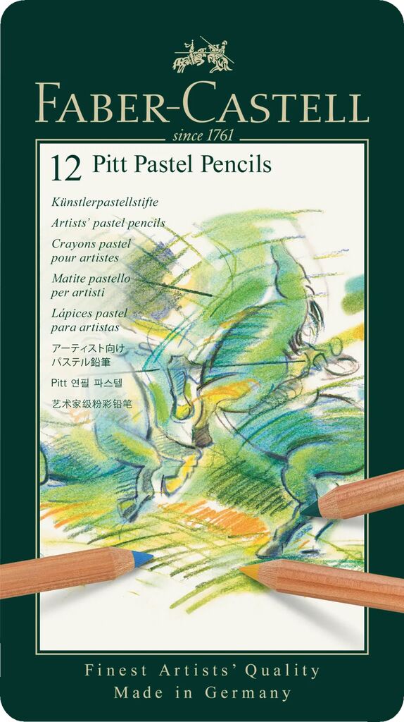 Pastelpotlood Faber-Castell Pitt metalen etui a 12 stuks
