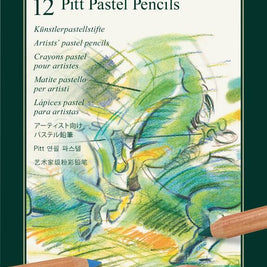 Pastelpotlood Faber-Castell Pitt metalen etui a 12 stuks
