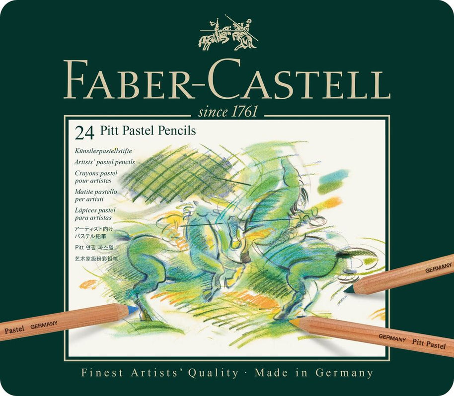 Pastelpotlood Faber-Castell Pitt metalen etui a 24 stuks