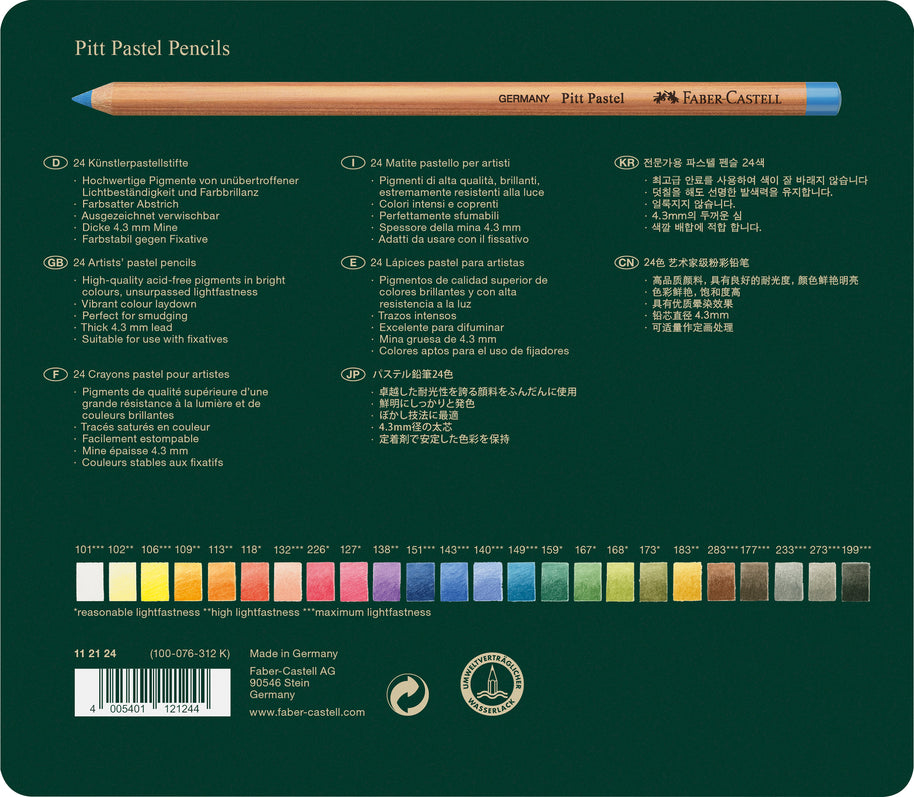 Pastelpotlood Faber-Castell Pitt metalen etui a 24 stuks