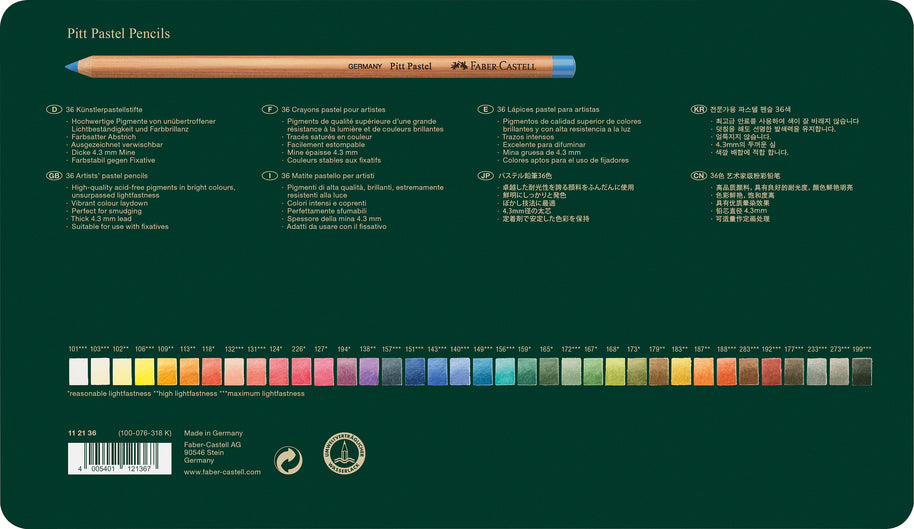 Pastelpotlood Faber-Castell Pitt metalen etui a 36 stuks