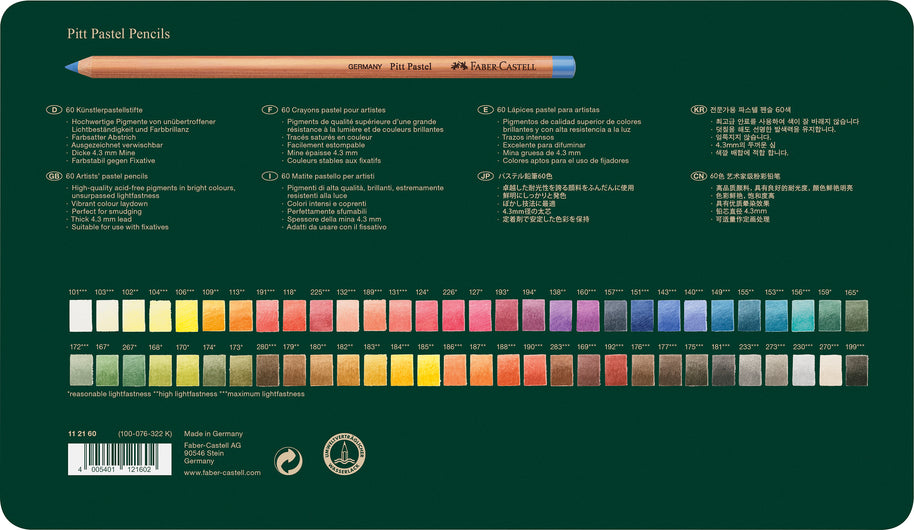 Pastelpotlood Faber-Castell Pitt metalen etui a 60 stuks