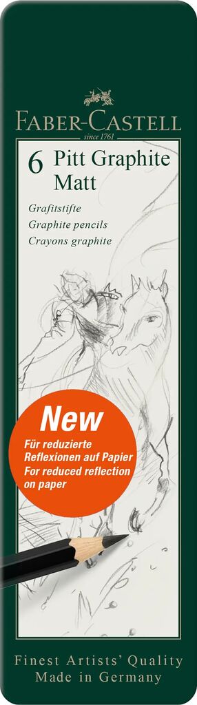 Grafietpotlood Faber-Castell Pitt Mat Etui a 6 stuks