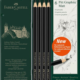 Grafietpotlood Faber-Castell Pitt Mat Etui a 6 stuks