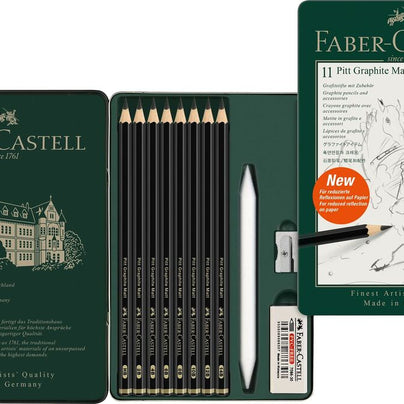 Grafietpotlood Faber-Castell Pitt Mat Etui set 11 stuks