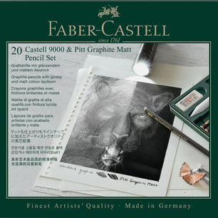 Grafietpotlood Faber-Castell Pitt Mat 8st. en 9000 8st. in blik