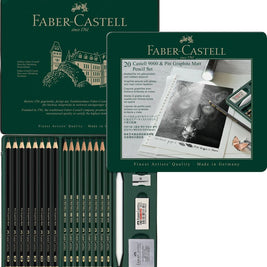 Grafietpotlood Faber-Castell Pitt Mat 8st. en 9000 8st. in blik