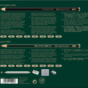 Grafietpotlood Faber-Castell Pitt Mat 8st. en 9000 8st. in blik
