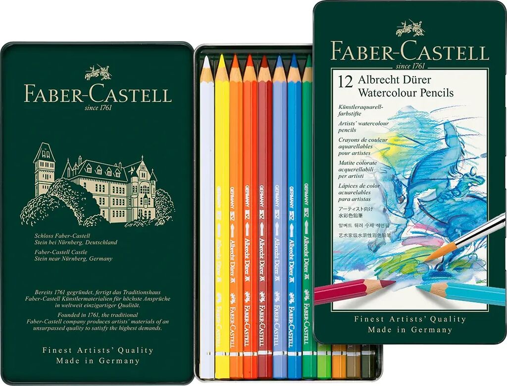 Aquarelpotlood Faber-Castell Albrecht Dürer etui à 12 stuks