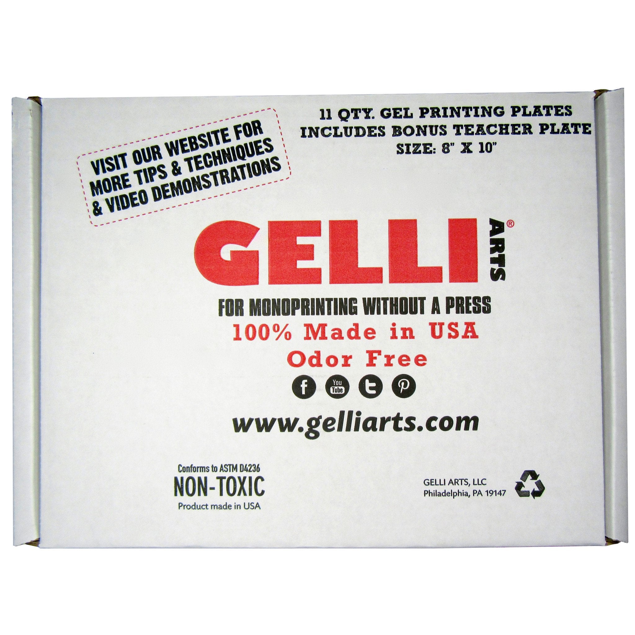 Gelli Arts - Gelli Plate 20,3 x 25,4 cm Class Pack with 11 Plates