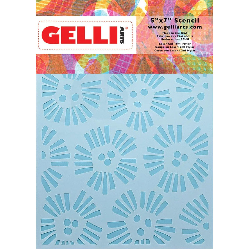 Gelli Arts - Abstract Flower Stencil 12,7 x 17,8 cm
