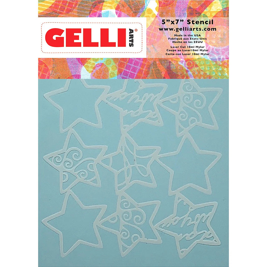 Gelli  Arts - Holiday Stars Stencil 12,7x17,8cm