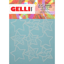 Gelli  Arts - Holiday Stars Stencil 12,7x17,8cm