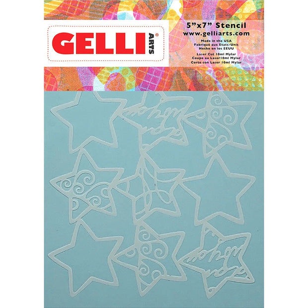 Gelli  Arts - Holiday Stars Stencil 12,7x17,8cm