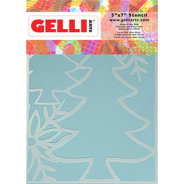 Gelli Arts - Holiday Trees Stencil 12,7 x 17,8 cm