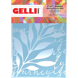 Gelli Arts - Leaves & Script Stencil 12,7 x 17,8 cm