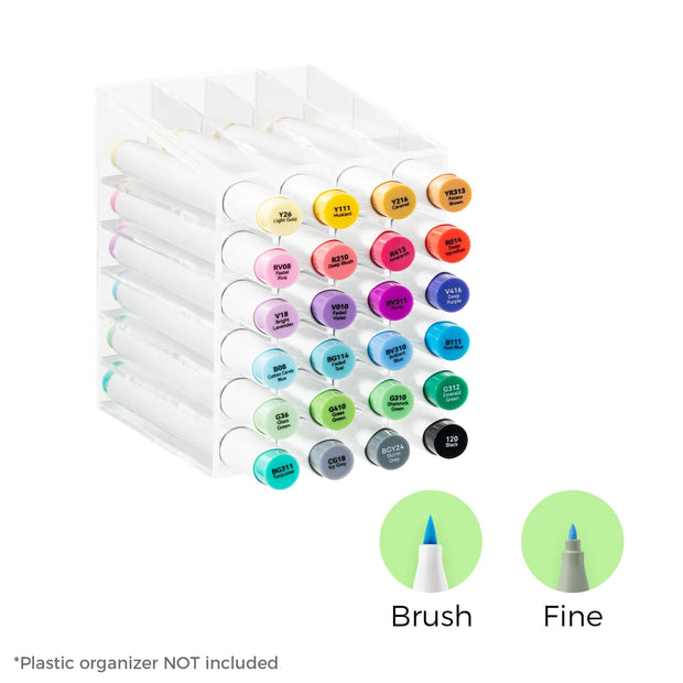 Ohuhu Honolulu B 24 kleuren Alcohol Art Markers Brush & Fine