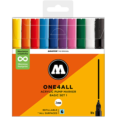 Molotow - One4All 2mm Marker Basis Set 1 met 10 Markers