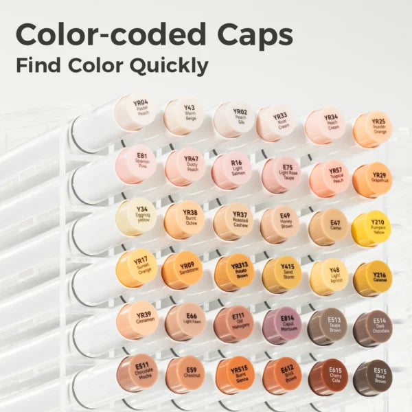 Ohuhu Honolulu B 24 Skin Tone kleuren Alcohol Art Markers Brush & Fine