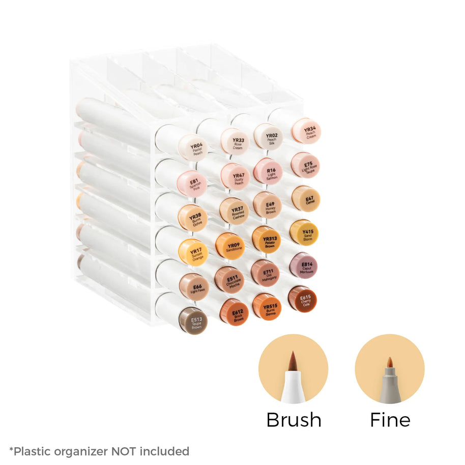 Ohuhu Honolulu B 24 Skin Tone kleuren Alcohol Art Markers Brush & Fine