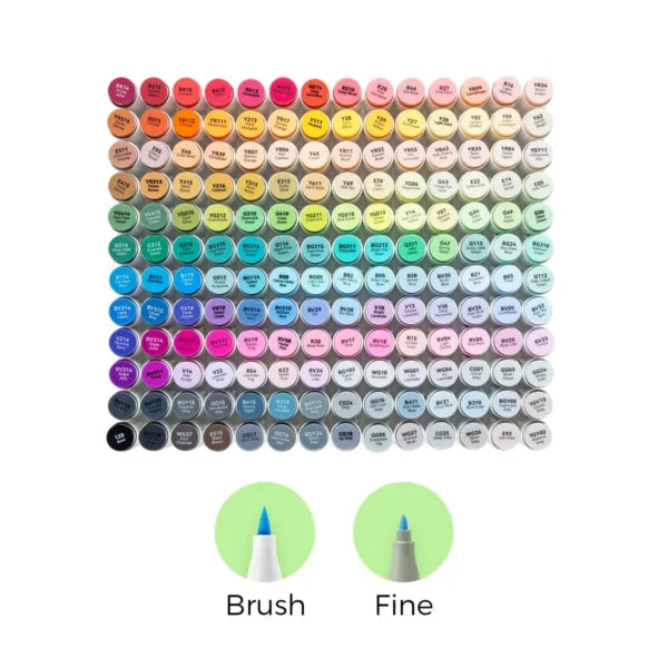 Ohuhu Honolulu B 168 kleuren Alcohol Art Markers Brush & Fine