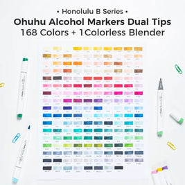 Ohuhu Honolulu B 168 kleuren Alcohol Art Markers Brush & Fine