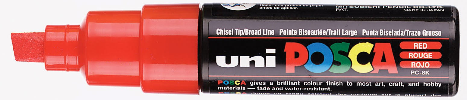 Posca Verfmarker Breed en schijn - 8 MM - PC-8K