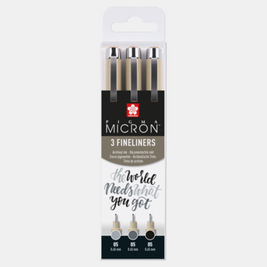 Sakura Pigma Micron Etui 3 Fineliners Zwart 02-04-08
